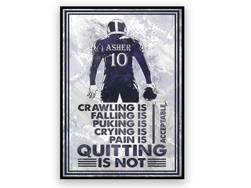 American Football Crawling Is Acceptable Custom Poster Custom Name Football WallArt - Image 2