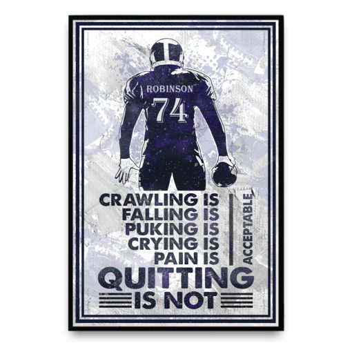American Football Crawling Is Acceptable Custom Poster Custom Name Football WallArt - Image 3