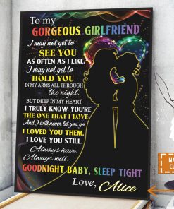 Lesbian Couple Custom Name Poster Couple Gift See You Hold You WallArt