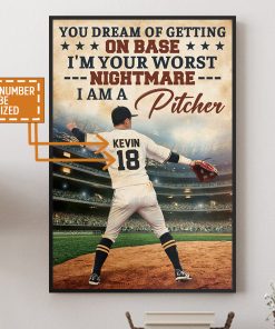 Personalized Baseball Game Poster Never Let Fear Of Striking Out Playing Game WallArt