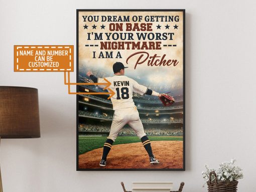 Personalized Baseball Game Poster Never Let Fear Of Striking Out Playing Game WallArt