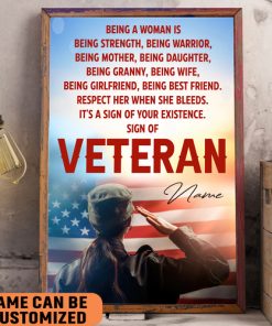 Sing Of Veteran Poster Army Soldiers Female Warrior Wall Art Woman's Cave Home Decorate